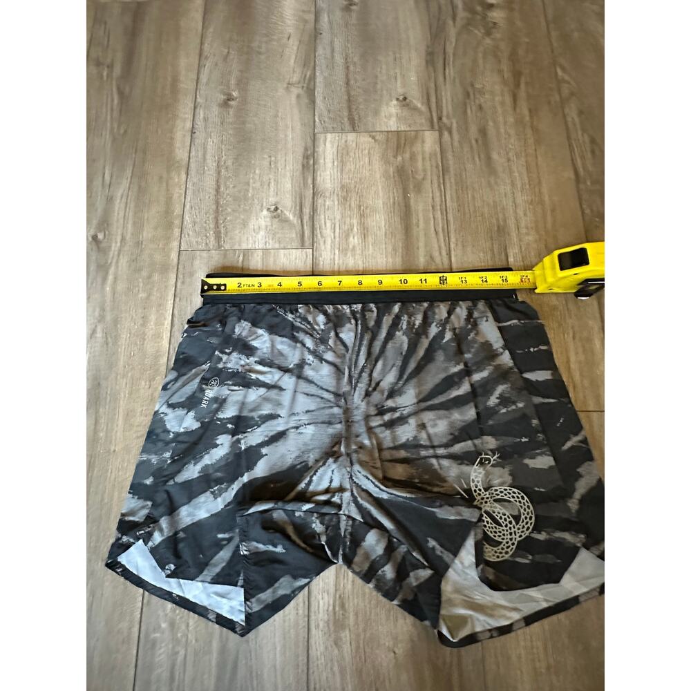 Roark Black & Gray Tie-Dye Athletic Shorts with Snake Graphic  liner removed - Picture 4 of 10